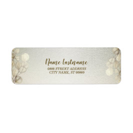 差出人住所パーティーウォーターカラーゴールデンユーカリ ラベル