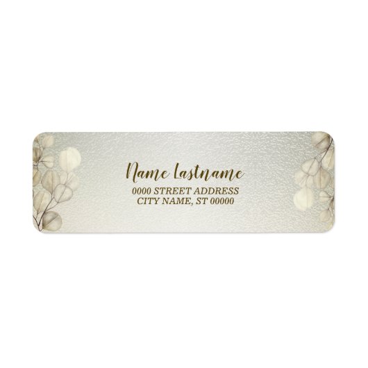 差出人住所パーティーウォーターカラーゴールデンユーカリ ラベル (正面)