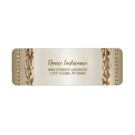 差出人住所パーティー華美金ゴールド長方形Dimond ラベル