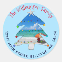 差出人住所ビーチクリスマスツリーライト