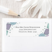 差出人住所ビーチシーシェル薄紫ダスティブルー ラベル (インサイチュ)