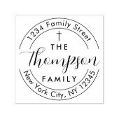 差出人住所ファミリークリスチャンクロスセルフインキング セルフインキングスタンプ (デザイン)