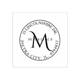 差出人住所ファミリーシンツェルモノグラム ラバースタンプ