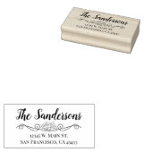 差出人住所ファミリ名字フローラバラスクリプト ラバースタンプ (押印)