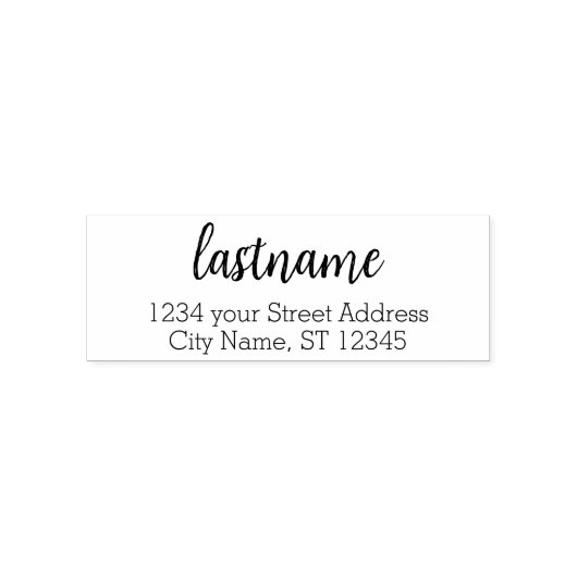 差出人住所ファミリ名 – Madelineスクリプト セルフインキングスタンプ (デザイン)