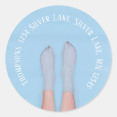 差出人住所ブルーウォータービーチカスタム ラウンドシール (正面)