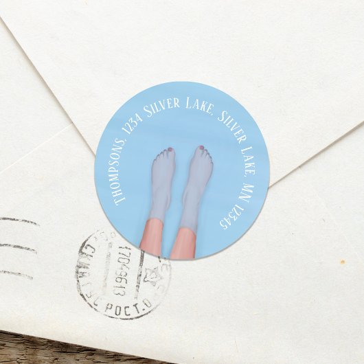 差出人住所ブルーウォータービーチカスタム ラウンドシール