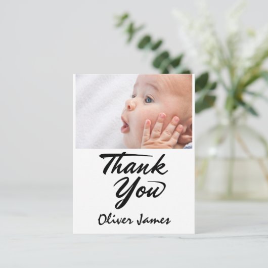 差出人住所ベビーシャワーありがとうご写真 ポストカード (スタンド正面)