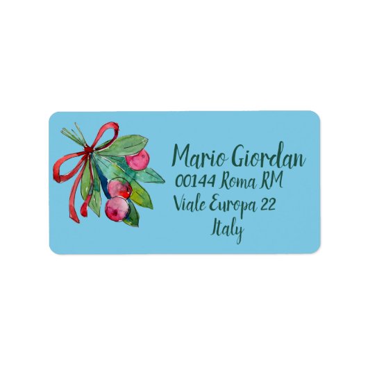 差出人住所ベリーバンドルレッドグリーン ラベル (正面)