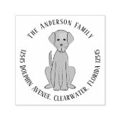 差出人住所ペットドッグお洒落パピー セルフインキングスタンプ (デザイン)