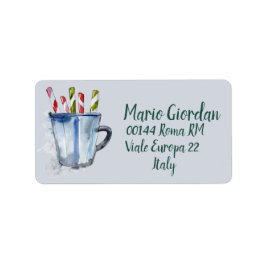 差出人住所ホットチョコレートペパーミントスティック ラベル