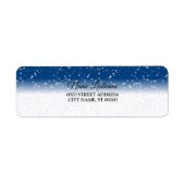 差出人住所ホワイトスノーフレークスブルースカイ ラベル (正面)