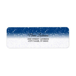 差出人住所ホワイトスノーフレークスブルースカイ ラベル