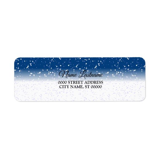 差出人住所ホワイトスノーフレークスブルースカイ ラベル (正面)