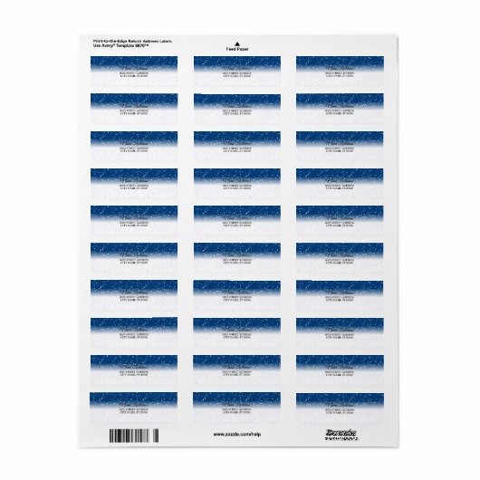 差出人住所ホワイトスノーフレークスブルースカイ ラベル (フルシート)