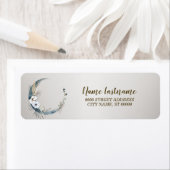 差出人住所ボホホワイトオーキッドフラワーブルームーン ラベル (インサイチュ)