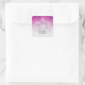 差出人住所マゼンタピンクの輝くデイビッドの星 スクエアシール (バッグ)