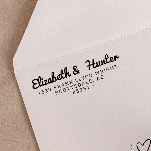 差出人住所ミニマルモダンスはっきりしたスクリプト名 セルフインキングスタンプ