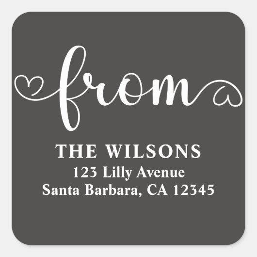 差出人住所モダンから スクエアシール (正面)