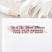 差出人住所モダンの水彩ブラシストロークピンク ラベル (インサイチュ)