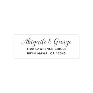 差出人住所モダンの自己墨込みゴム印 セルフインキングスタンプ