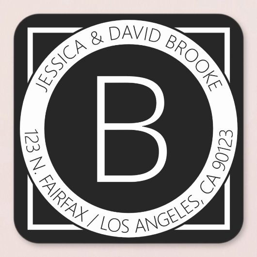 差出人住所モダンまたは製品ラベルの検索 スクエアシール