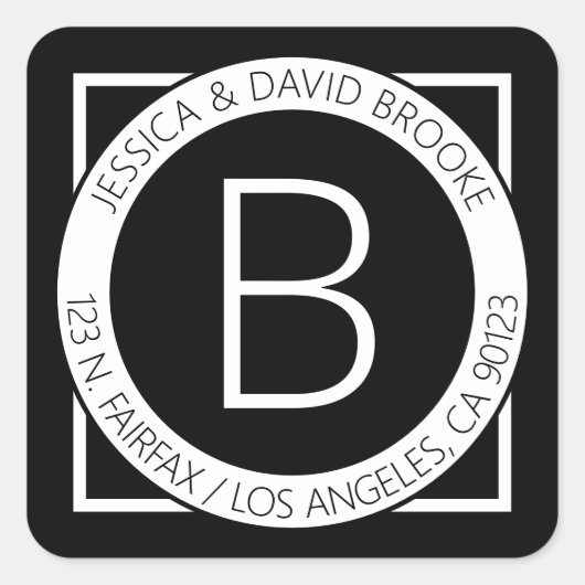 差出人住所モダンまたは製品ラベルの検索 スクエアシール (正面)