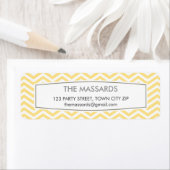 差出人住所モダンシボロン柄レモンイエロー ラベル (インサイチュ)