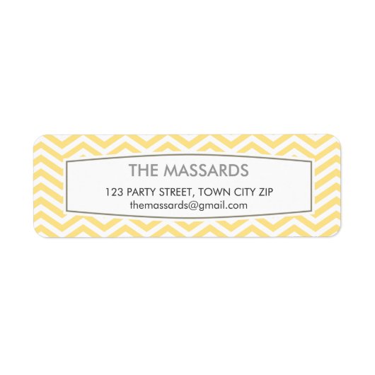 差出人住所モダンシボロン柄レモンイエロー ラベル (正面)