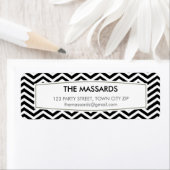 差出人住所モダンシボ模様白黒 ラベル (インサイチュ)