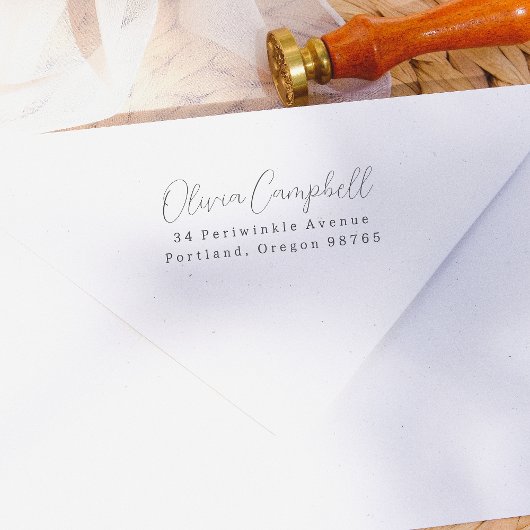 差出人住所モダンスエレガントクリプト名 セルフインキングスタンプ