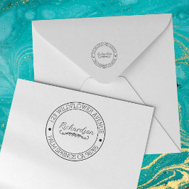 差出人住所モダンタイポグラフィラウンド セルフインキングスタンプ