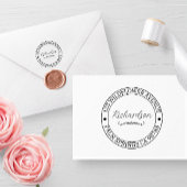 差出人住所モダンタイポグラフィラウンド セルフインキングスタンプ