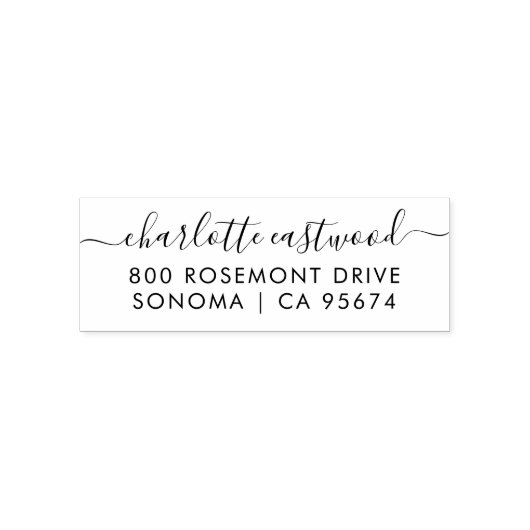 差出人住所モダンミニマリストスクリプト名 セルフインキングスタンプ (デザイン)