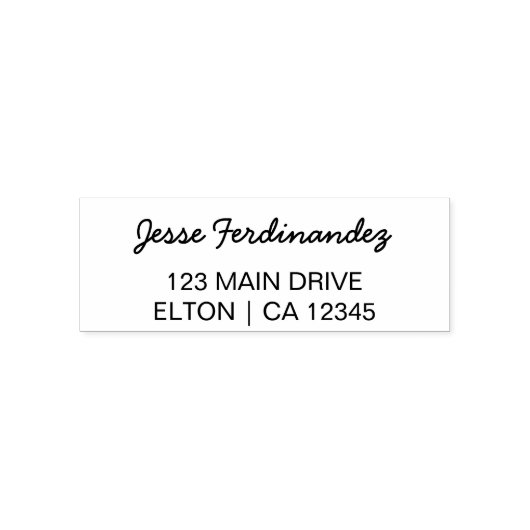 差出人住所モダンミニマリストスクリプト名 セルフインキングスタンプ (デザイン)