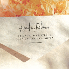 差出人住所モダンミニマリストスクリプト名 セルフインキングスタンプ