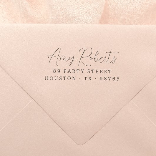 差出人住所モダンミニマリストスクリプト名 セルフインキングスタンプ