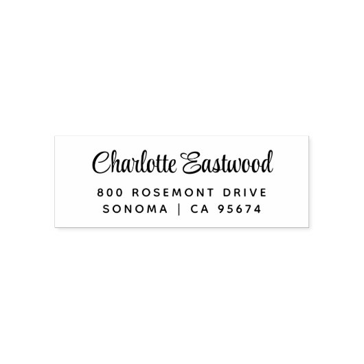 差出人住所モダンミニマリストスクリプト名 セルフインキングスタンプ (デザイン)