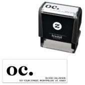 差出人住所モダンミニマリストモノグラムイニシャル セルフインキングスタンプ (インサイチュ)