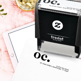 差出人住所モダンミニマリストモノグラムイニシャル セルフインキングスタンプ