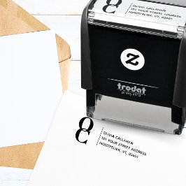 差出人住所モダンミニマリストモノグラム セルフインキングスタンプ