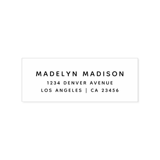 差出人住所モダンミニマリスト名 ラバースタンプ (インプリント)
