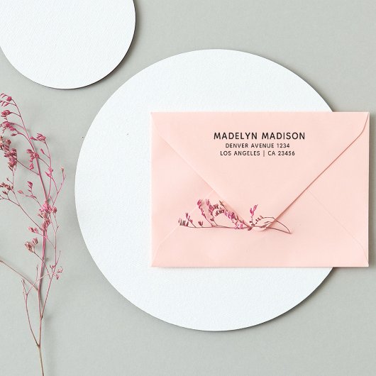 差出人住所モダンミニマリスト名 ラバースタンプ