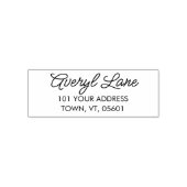 差出人住所モダンミニマルなシックなスクリプト名 セルフインキングスタンプ (デザイン)