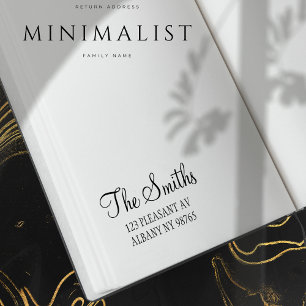 差出人住所モダンミニマルシンプル主義ファミリーナム ラバースタンプ