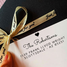 差出人住所モダンミニマルハートスクリプト名 セルフインキングスタンプ