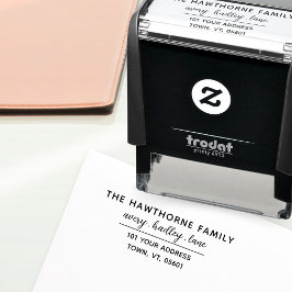 差出人住所モダンミニマルファミリスクリプト名 セルフインキングスタンプ