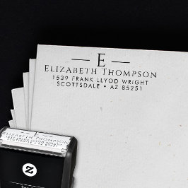 差出人住所モダンモノグエレガントラムカスタマイズ セルフインキングスタンプ