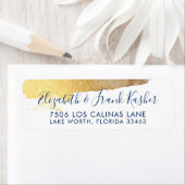 差出人住所モダンラックスギルド金ゴールドネイビーブルー ラベル (インサイチュ)