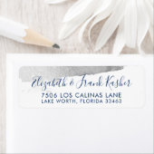 差出人住所モダンラックスギルド銀色ネイビー ラベル (インサイチュ)